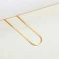 Collar minimalista bañado en oro de 14K con cadena de serpiente lisa y brillo metálico - Cadena de cuchilla de 3 mm de ancho y 50 cm de largo