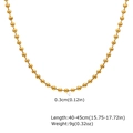 Detailansicht der goldenen Kugelkette mit 0,3 cm Perlendurchmesser und 45 cm Länge - NC-2102G Kugelkette