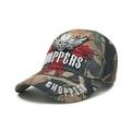 Camo baseball cap with white Choppers embroidery and skull wings design - Camouflage Skull
