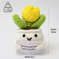 Handmade crochet sunflower with motivational card saying Be Brave on a white base - White Potted Tulip B Card