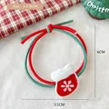 Elastico per capelli natalizio con fasce rosse e verdi e ciondolo a calza con fiocchi - 1# Elastico Bicolore - Stivale di Natale