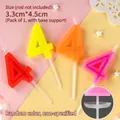 Colorful number 4 birthday cake candle with a white plastic holder and stand - New Color Number Candle 4