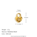 18K gold plated stainless steel heart lock pendant charm for DIY jewelry making - Mini Heart Lock Pendant - Gold
