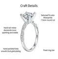Detail eines 7,5 mm runden Moissanit-Rings mit gedrehtem Pave-Band aus S925 Silber - US-Größe 5 (HK-Größe 11) / 1.5ct Moissanit Ring