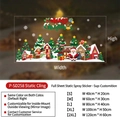Detailed view of Merry Christmas window clings with Santa Claus, reindeer, and snowmen - Christmas Snow House Series (P-SD258) / Small (40x20cm)