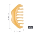 Amber-colored resin wide-tooth massage comb for scalp meridian scraping, 10.5cm long - Tan