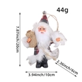 Plush Santa doll hanging ornament in grey and red plaid with festive bells 20cm - Plaid Linen Hat