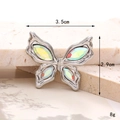 Zinc alloy silver butterfly charm with iridescent opal stones, 3.5cm x 2.9cm size detail - Small Butterfly AB Color