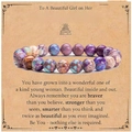 Handmade beaded bracelet gift for 18th birthday with inspirational message card - Birthday Imperial Color Style