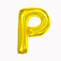 Golden foil balloon in letter P shape for birthday party and event decoration - 16-inch Gold Slim Letter Aluminum Foil Balloon (p)