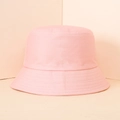 Pink cotton bucket hat with premium stitched brim and minimalist casual design style - Pink