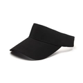 Classic black adjustable cotton sun visor cap with a minimalist open-top athletic design - Adult / Black