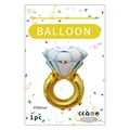 Golden diamond ring shaped foil balloon 47x67cm for wedding and proposal decor - Blue Medium Diamond Ring / 1 Piece