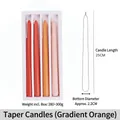 Set di 4 candele coniche arancioni sfumate, altezza 25 cm e diametro base 2,2 cm - Set di Candele Coniche / Arancione sfumato