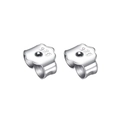 Pair of S925 sterling silver earring backs with engraved hallmarks on white background - Butterfly / 3mm / White Gold
