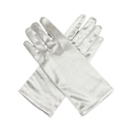 Guantes de novia cortos de satén blanco brillante para bodas y fiestas de noche elegantes - Blanco