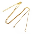 Adjustable golden box chain necklace with lobster clasp and extender for DIY jewelry - Gold Box Chain with Extension