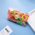 Neon spiral hair ties in frosted zipper pouch with white daisy ornament for girls - 3cm Spiral Fluorescent Colors