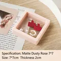 Boîte à bijoux flottante rose avec film PE et cadre carré de 7x7cm - 7*7cm / Rose Brumeux