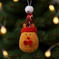 Ciondolo natalizio a renna in peluche con cappello rosso e corna marroni decorative - Stile D Renna Cappello a Punta Rosso