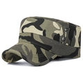 Jungle camouflage cotton tactical flat top cap for outdoor training and sun protection - Adjustable / Camouflage