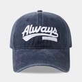 Klassische Baseballkappe aus gewaschener Baumwolle mit Always 3D Stickerei für Sonnenschutz - Marineblau