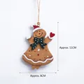 Christmas gingerbread girl wooden pendant with red hat and heart for tree decoration - Style I/Gingerbread Girl with Heart