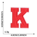 Red embroidered letter K patch with white border for clothing and DIY accessories - Letter K / Red