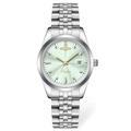 Orologio elegante in acciaio inox argento con quadrante verde chiaro e data a ore 3 - Quadrante Verde Chiaro