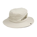 Beige quick-dry sun hat for hiking with breathable mesh and side snap buttons - One Size(58cm) / Off White