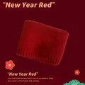 Cozy New Year Red wool knit snood scarf for children featuring a ribbed texture design - Solid Red