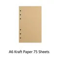 Recambio de papel kraft A6 de 75 hojas con 6 agujeros para cuadernos de hojas sueltas - Recambio Papel Kraft A6 / 75 Hojas