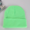 Minimalist neon green knitted beanie hat in a cozy ribbed texture for winter warmth - Adult 56-60cm / Fluorescent Green