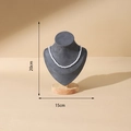 20cm gray velvet bust jewelry stand with wooden base for necklace display - Small Size Dark Grey