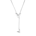 Minimalist V-shaped necklace in silver polished finish with elegant snake chain drop - V-Shaped Y-Style (PD1518) / Silver