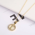 Golden Virgin Mary necklace with crystal halo and micro-inlaid zircon jewelry piece - Necklace-6