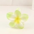 Pinza per capelli a fiore con sfumatura giallo-verde e design Plumeria - 1# Verde