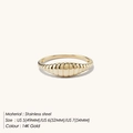 Dettagli misure per anello in acciaio inossidabile placcato oro 14K stile croissant - Yb36976-oro / Taglia Us5: Circonferenza 49 Mm