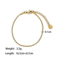 18K gold plated stainless steel flat snake chain bracelet with adjustable clasp - Thin Snake Style (B-006) / Gold