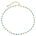 Collana boho con perline turchesi e placcatura in oro 18 carati in disposizione circolare - Oro/Turchese (KN0013)