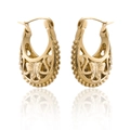 Lava style gold butterfly stud earrings with hollowed patterns and beaded edges - Gold XLEH010 (Butterfly Filigree)