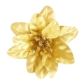 Goldene künstliche Weihnachtsstern-Blume mit Metallic-Stofftextur für Adventskränze - 6cm Gold