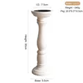 Portacandele retrò in legno bianco stile colonna romana 30cm per decorazioni nuziali - Stile B - Extra Grande (H30cm)