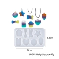 DIY silicone mold for resin pendants including cat paw heart and star shapes 14cm - 60-901 (Footprint Shield)