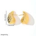 Detailansicht der 3,3 cm Größe und des Gewichts von 8,9 g dieser goldenen Wellenohrringe - EH161 Goldene Wellenstruktur