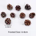Lot de 9 pommes de pin artificielles enneigées avec attaches argentées pour Noël - Pomme de Pin Enneigée 10pcs [6-8cm]