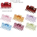 Lot de 8 pinces à cheveux en résine transparente aux couleurs estivales variées - 6cm 7-Dents Transparent Couleurs Mélangées