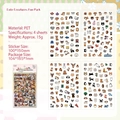 Set di 4 fogli di adesivi impermeabili PET Cute Creatures Fun Park per scrapbooking diari - Parco degli Animali Carini