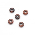 Reddish-brown spotted natural stone abacus beads 8x14mm with 5mm large hole - Mahogany Obsidian