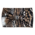 Bohemian elastic headband featuring mixed leopard, snake, and zebra animal prints - 5-Animal Mix Patchwork